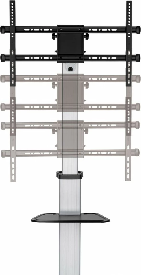 Mbajtës mobil për TV ART STO S-11-AL, për 37-86 inç, 50kg, alumini, zi/argjendtë