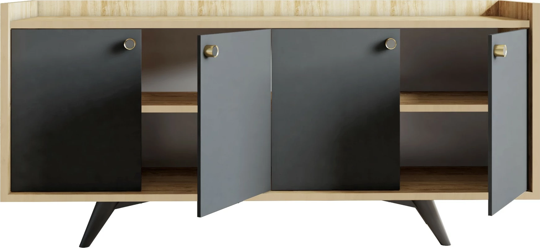 Konsolë Hanah Home, Piran, anthracite dhe lis, 150x75x40cm