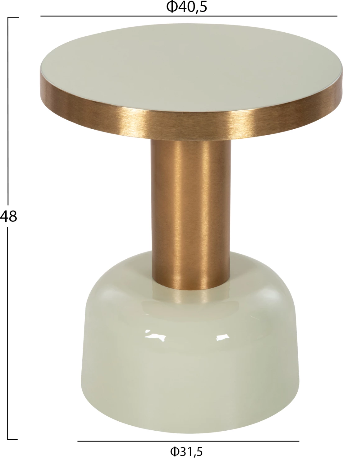 Tavolinë anësore ERODE FH4243.07 metalike në krem-ari Φ40,5x48Hcm