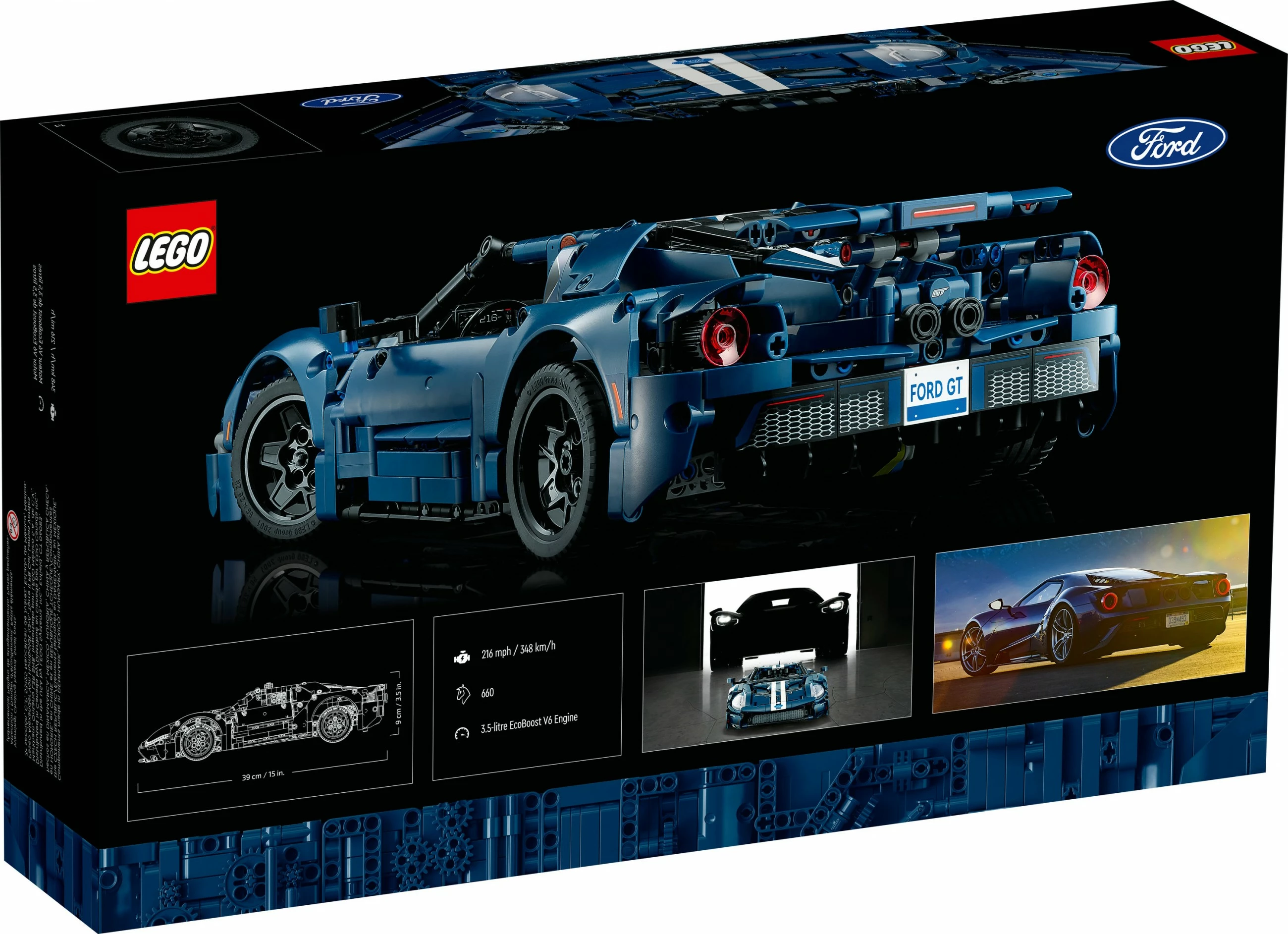 Set ndërtimi LEGO Technic 2022 Ford GT, 1468 pjesë, shumëngjyrësh