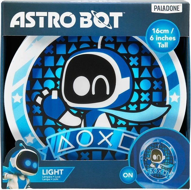 Lampë Paladone Astro Bot Box Light 16 cm, blu/bardhë