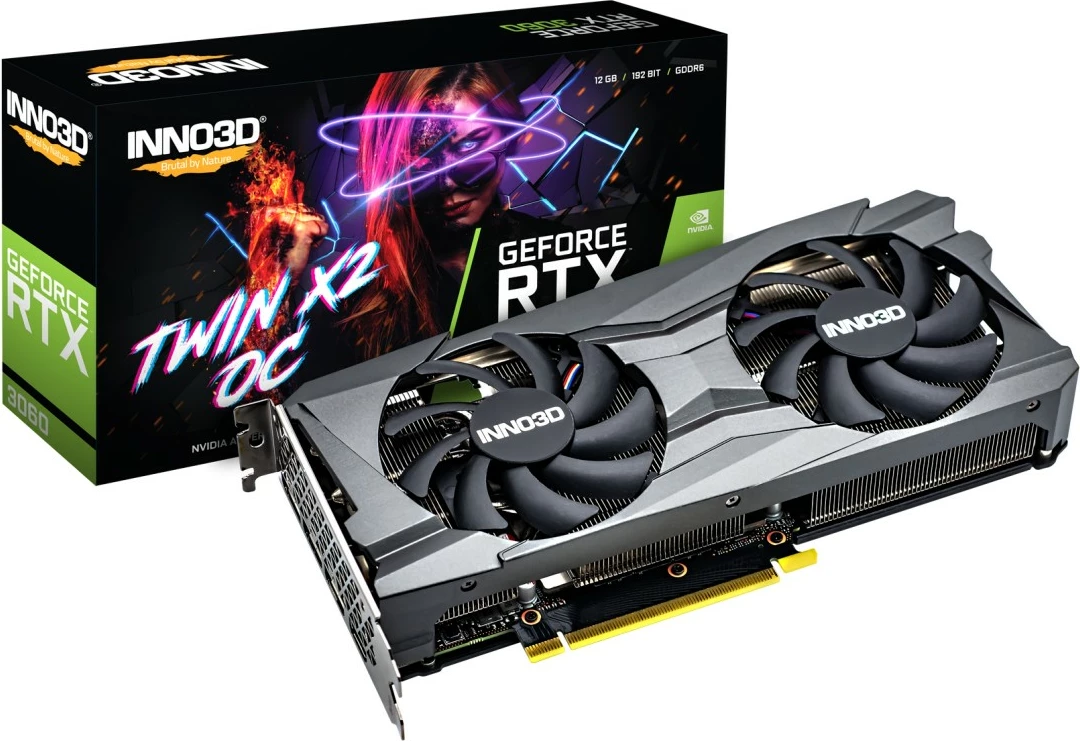 Kartelë grafike Inno3D GEFORCE RTX 3060 TWIN X2 OC, 12 GB, GDDR6, e bardhë