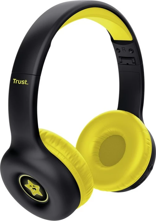 Kufje Trust Nouna, me Bluetooth & USB Type-C, për thirrje/muzikë, e zezë/verdhe