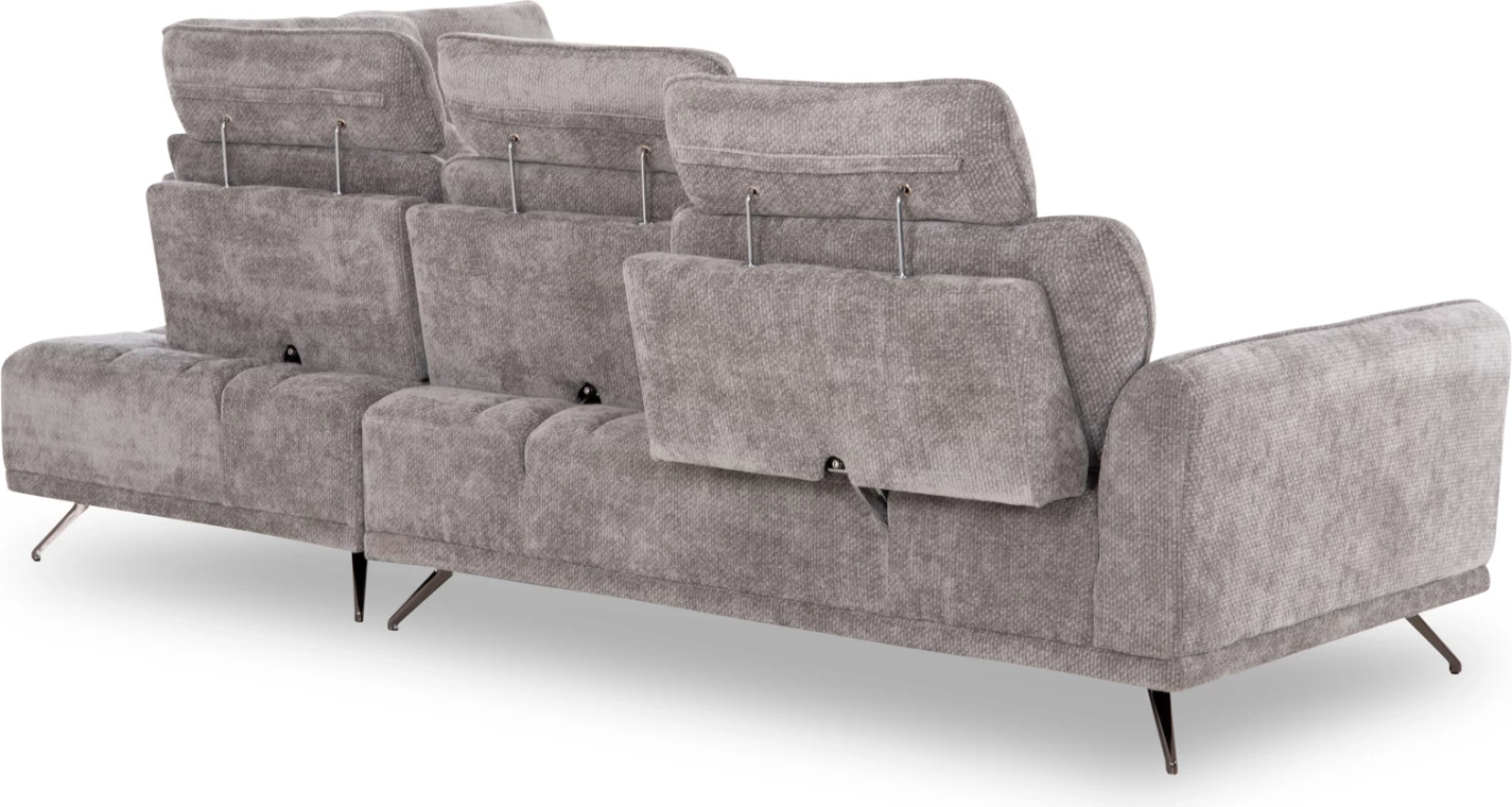 Këndare e djathtë pesësh, material gri, MYRON CD3318.01R, 290x110-225x110H