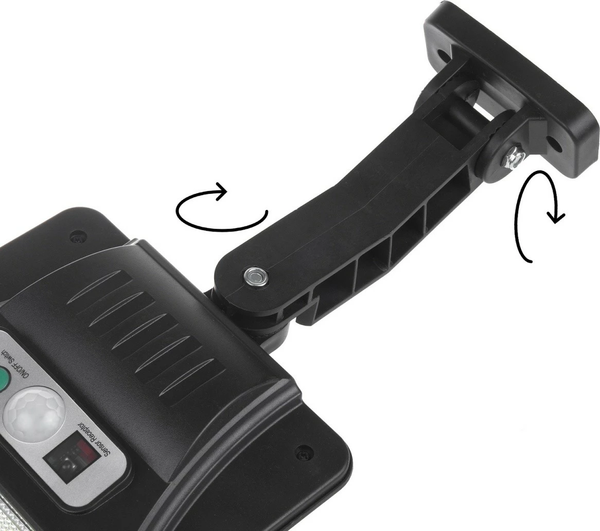 Llambë rruge solare LED Maclean MCE446 me sensor lëvizjeje dhe telekomandë, 400lm, IP54, e zezë