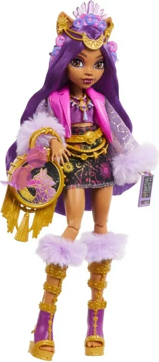 Kukull Monster High Mattel Clawdeen Wolf HXH80 me aksesorë, vjollcë