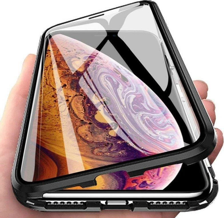 Mbështjellës Wozinsky Full Magnetic Case për Samsung Galaxy A72, xham i integruar, zi-transparent