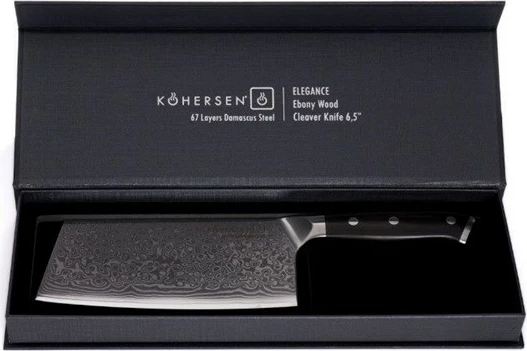 Satarë KOHERSEN Elegance, 16.5 cm, Dru Ebony, Çelik Damask