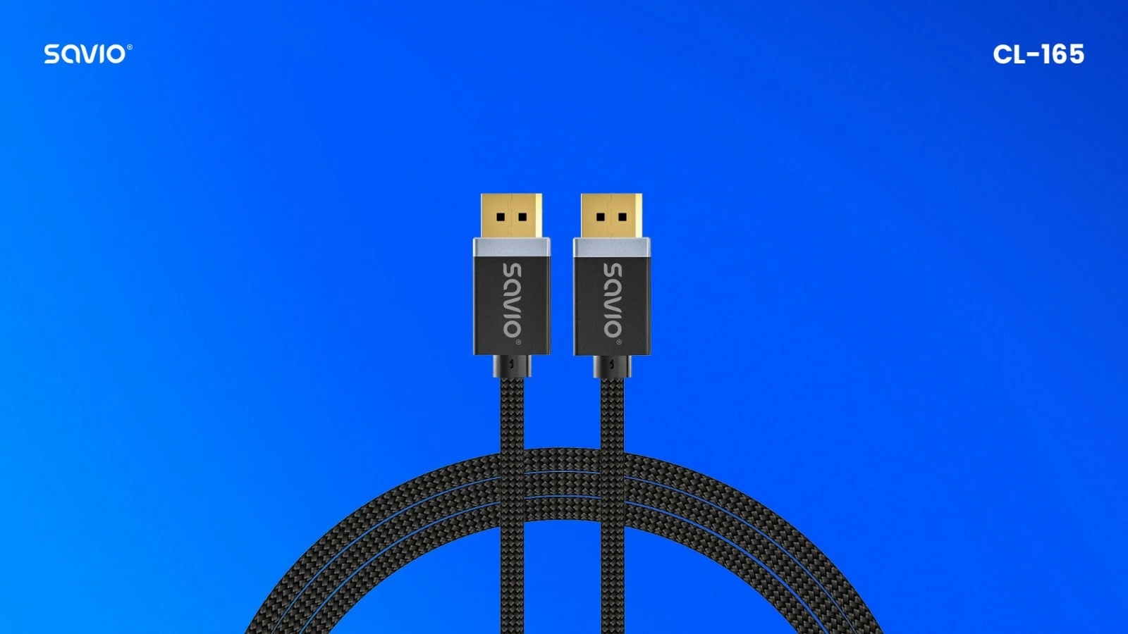 Kabllo DisplayPort Savio CL-165, 1m, v1.4, e zezë