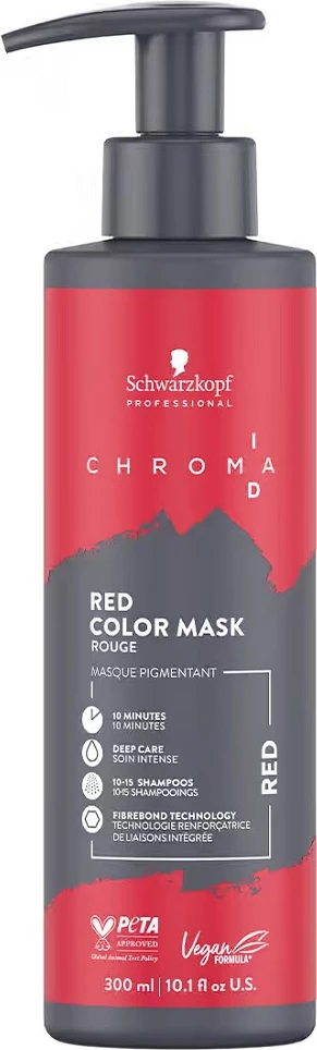 Maskë ngjyruese për flokë për femra Schwarzkopf Professional Chroma ID Color Mask e kuqe 300ml