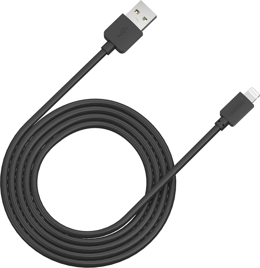 Kabllo USB CANYON CFI-1 Lightning (8-pin) në USB-A, 1 m, 5W, e zezë