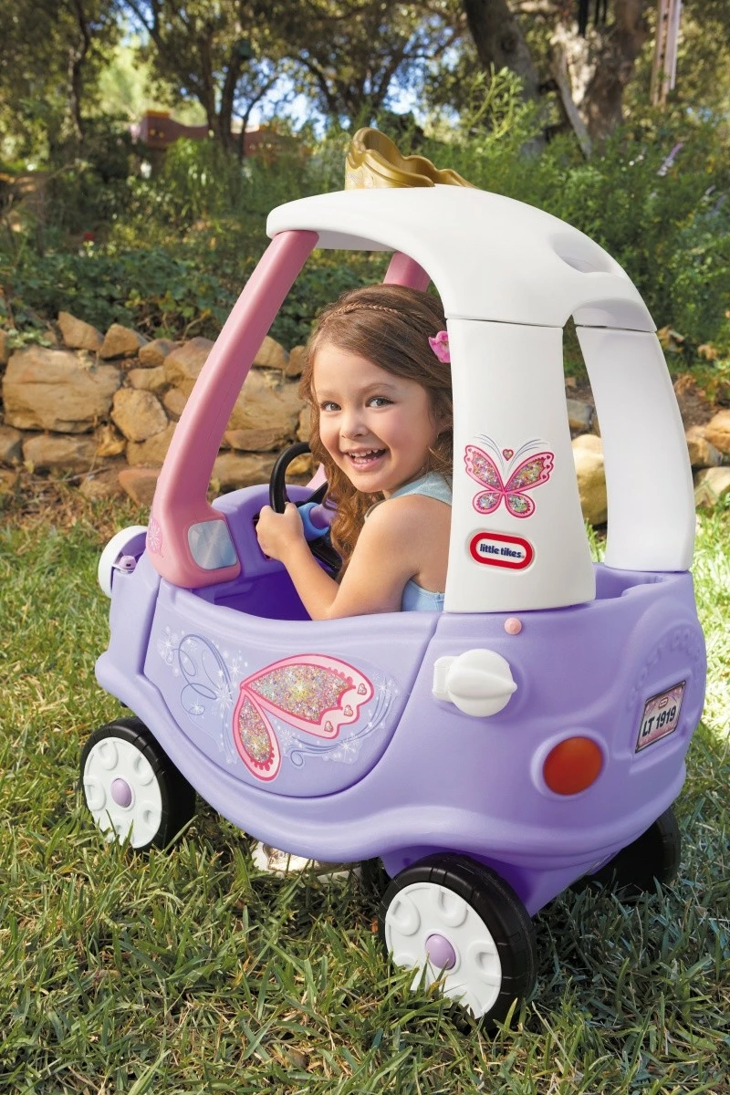 Makina lodër Little Tikes Cozy Coupe Fairy, plastikë, 4 rrota, rozë/vjollcë/e bardhë
