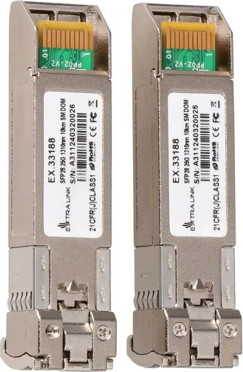 Modul SFP28 Extralink EX.33188, 25Gbps, LC/UPC Duplex, 1310nm, single mode, 10km, 2-Pack