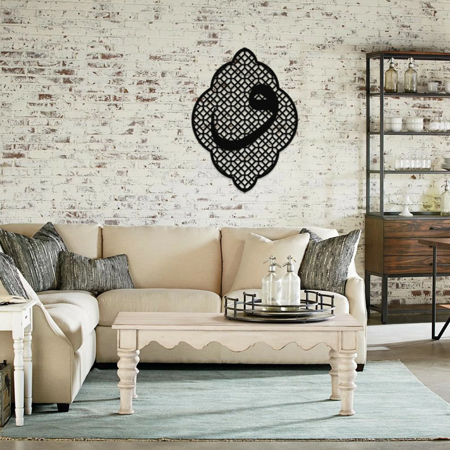 Aksesor dekorativ metalik për mur, Wallity, Tevekkül, ngjyrë e zezë