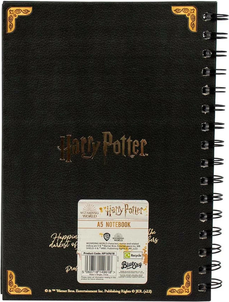 Fletore me spirale BLUE SKY Harry Potter Hogwarts Shield A5, e zezë
