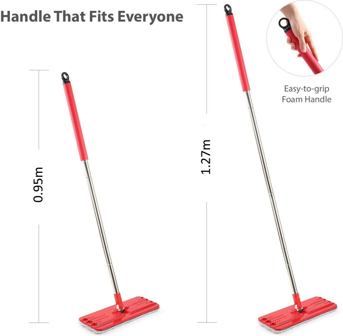 Mop i sheshtë GreenBlue MaxiClean GB850 me kovë dhe shtrydhëse, i kuq