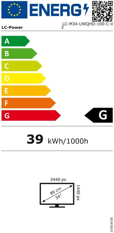 Monitor LC-Power LC-M34-UWQHD-100-C-V3, 34", UltraWide Quad HD, 100Hz, i bardhë