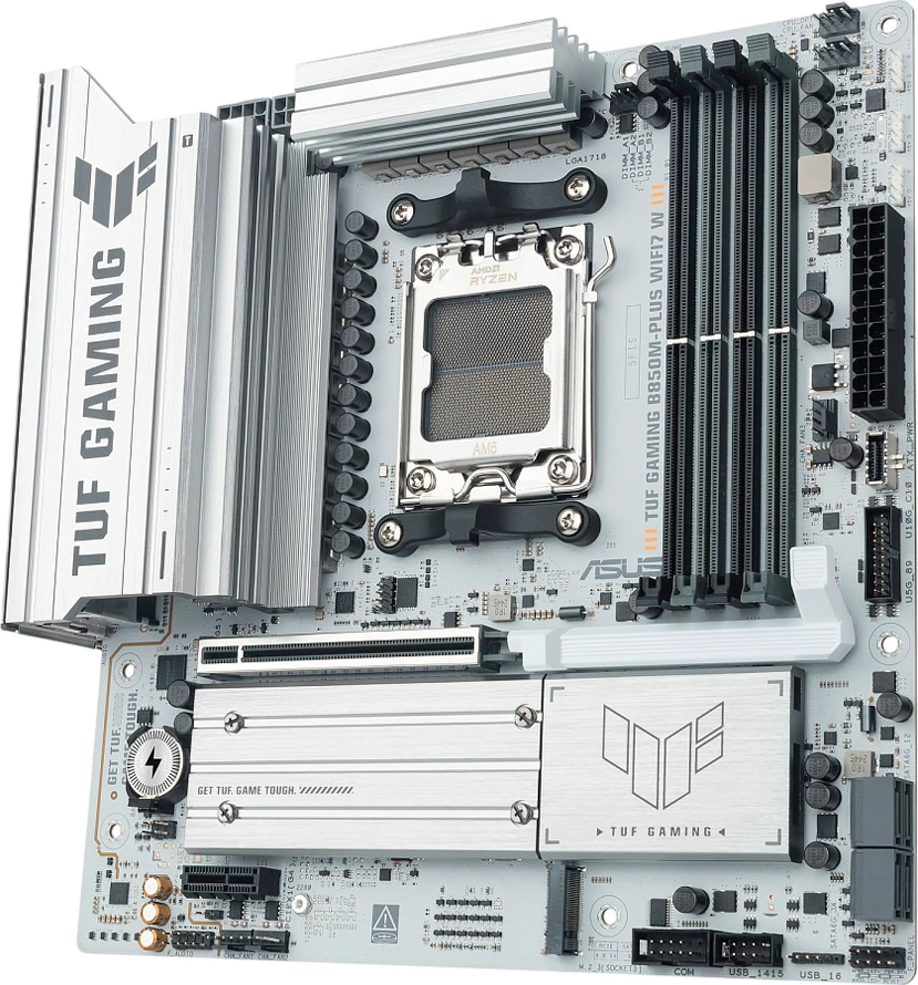 Pllakë amë ASUS TUF GAMING B850M-PLUS WIFI7 W, mATX, Socket AM5, DDR5, Wi‑Fi 7, e bardhë