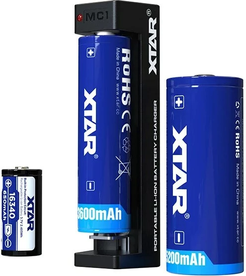 Karikues baterie XTAR MC1C, 1 slot, Li-Ion, USB-C, Zi