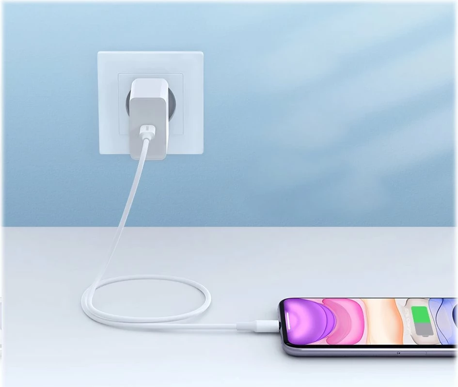 Kabllo Ugreen USB-C në Lightning 1m, e bardhë