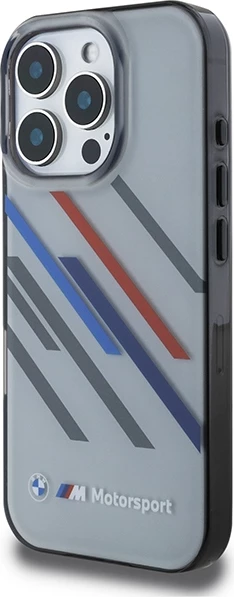 Mbështjellës BMW Motorsport IML Random Stripes për iPhone 16 Pro, Gri