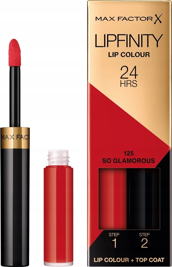 Buzëkuq i lëngshëm Max Factor Lipfinity Lip Colour Dual-Phase Long-Lasting për femra 125 So Glamorous 4g