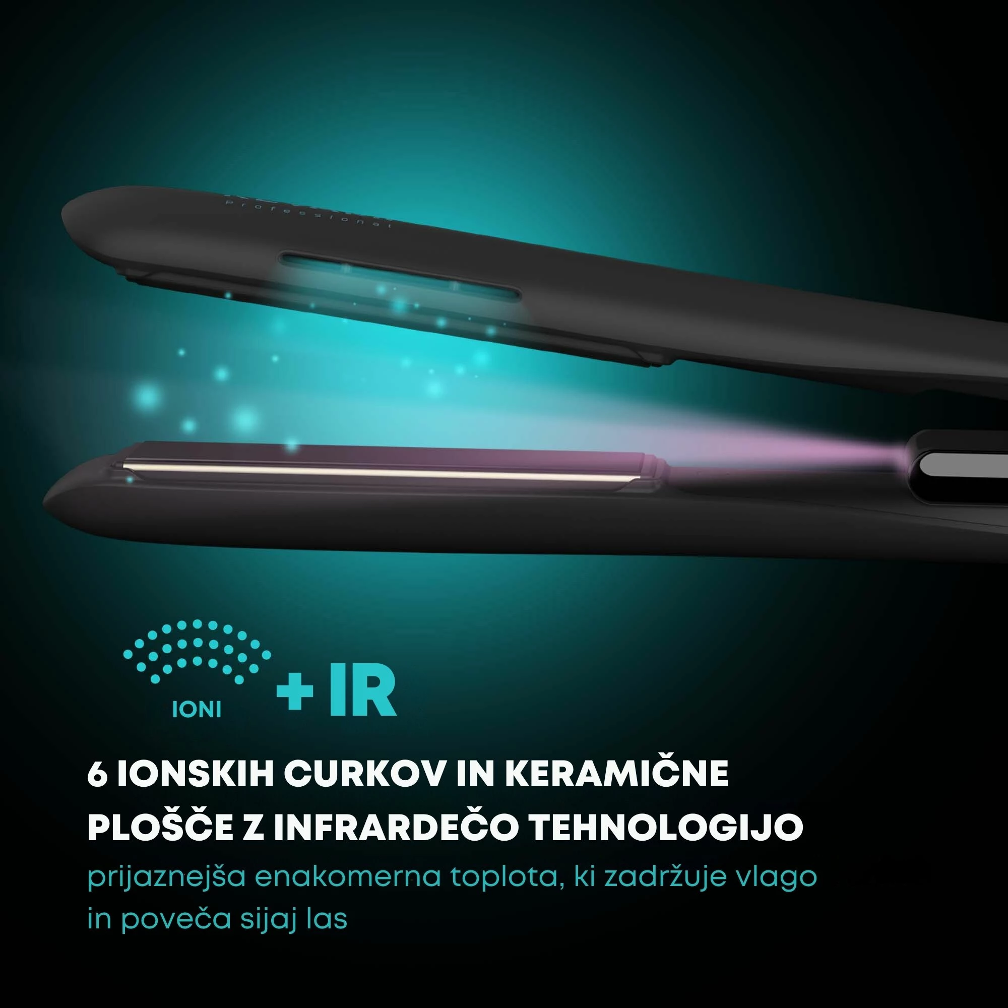 Hekur drejtues flokësh Revamp Progloss Ion Shine ST-1850, pllaka qeramike me infra të kuqe, 130–210°C, mat silikoni