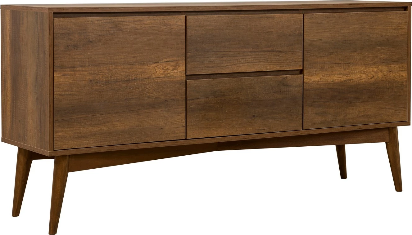 Set tavolinë me karrige dhe konsol, zgjatues, 7 pjesë, Skye Decor, Vina 03 1048, ngjyrë arre, blu e errët