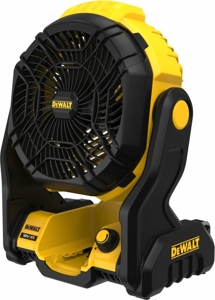 Ventilator me bateri DeWalt DCE512N 18V, kokë rrotulluese 180°, 18 m³/min, vetëm trup, verdhë/zi