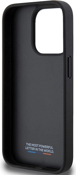 Mbështjellës BMW Perforated Tricolor Line për iPhone 15 Pro Max, i zi