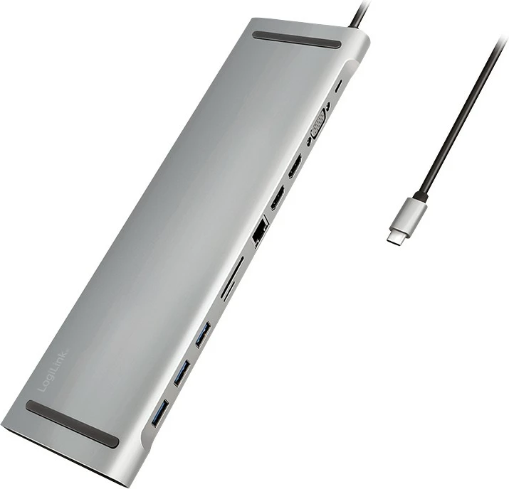 Stacion dokimi LogiLink UA0373, Wired, USB 3.2 Gen 1, 100 W, Aluminium