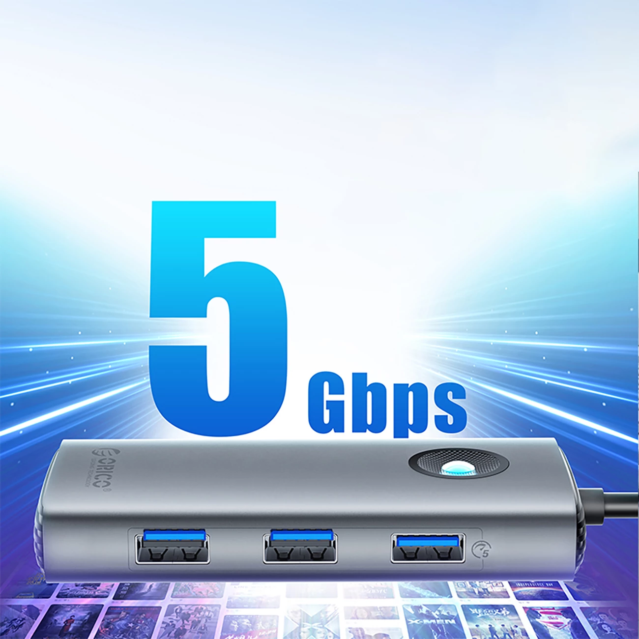 Kasë Orico PW11-5P USB-C Hub, 5 porta, HDMI 4K, Power Delivery, Gri