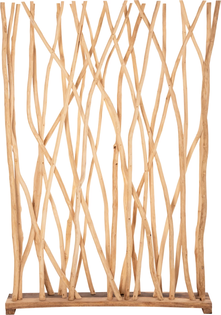 Ndarës dhome, degë teak të ngurta, ngjyrë natyrale, FH9521, 120x20x180H cm