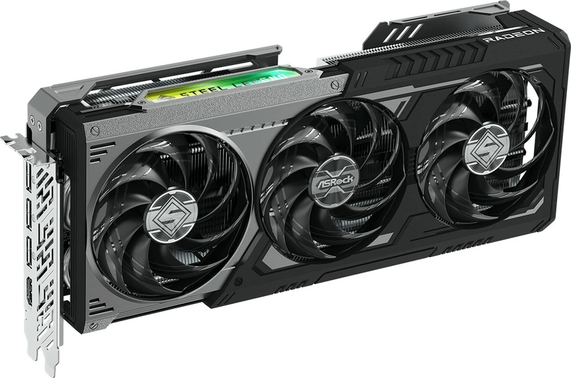 Kartelë grafike ASRock Radeon RX 9070XT Steel Legend Dark 16GB, 3 fan, multikolor