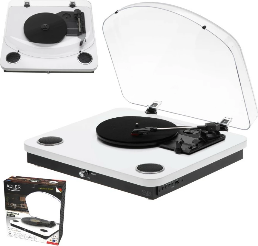 Gramafon Adler AD1914 me Bluetooth dhe USB, Bardhë