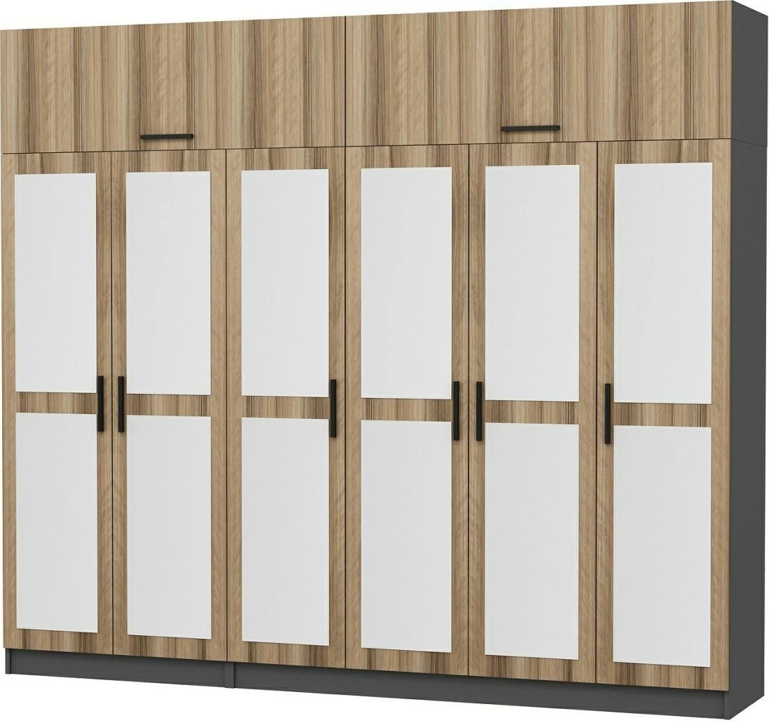 Dollap për rroba, ngjyrë arrë dhe antracit, Skye Decor - 5215