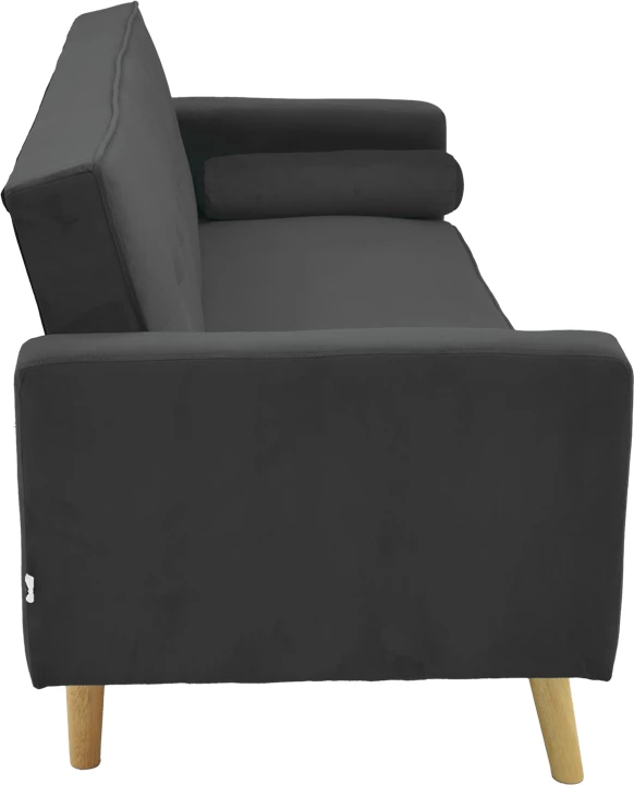 Divan-krevat Success 3-ulës, material kadife, ngjyrë antracit, 190x80x84cm