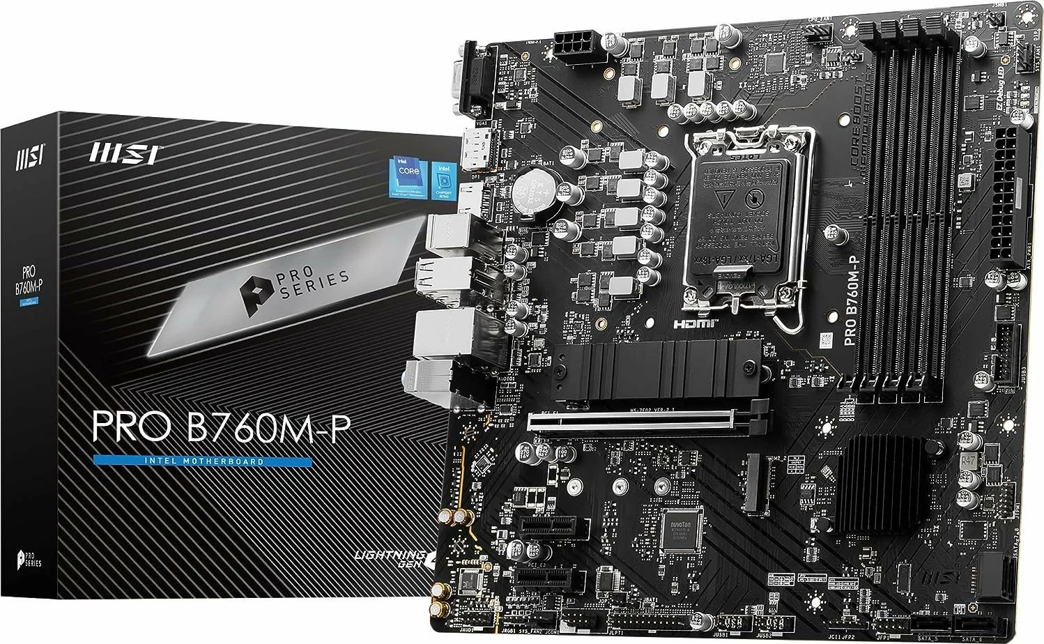 Pllakë amë MSI PRO B760M-P Micro ATX, 4x RAM DDR5, 4x SATA 3, HDMI/DisplayPort/VGA