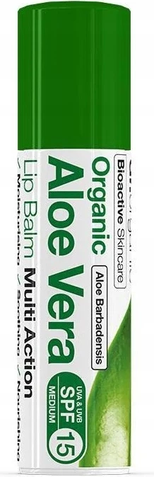 Balsam për buzë për femra Dr.Organic Aloe Vera SPF15, 5.7ml