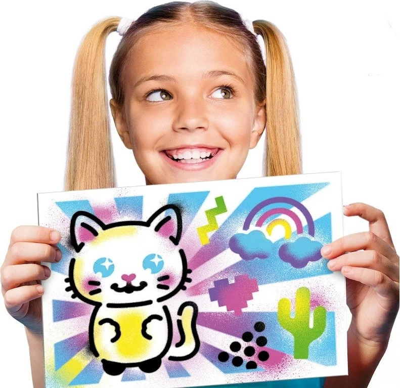 Set kreativ për pikturim Epee Project Art, EP60473, me aerograf elektronik, 8 ngjyra, valixhe, rozë