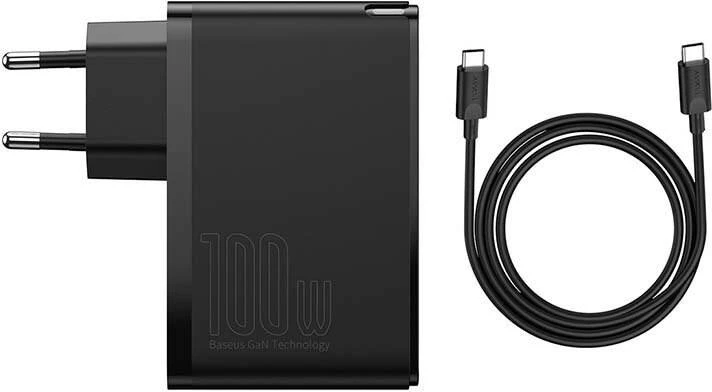 Karikues udhëtimi Baseus GaN2 Pro, 100W, 2x USB-C + 2x USB-A, i zi