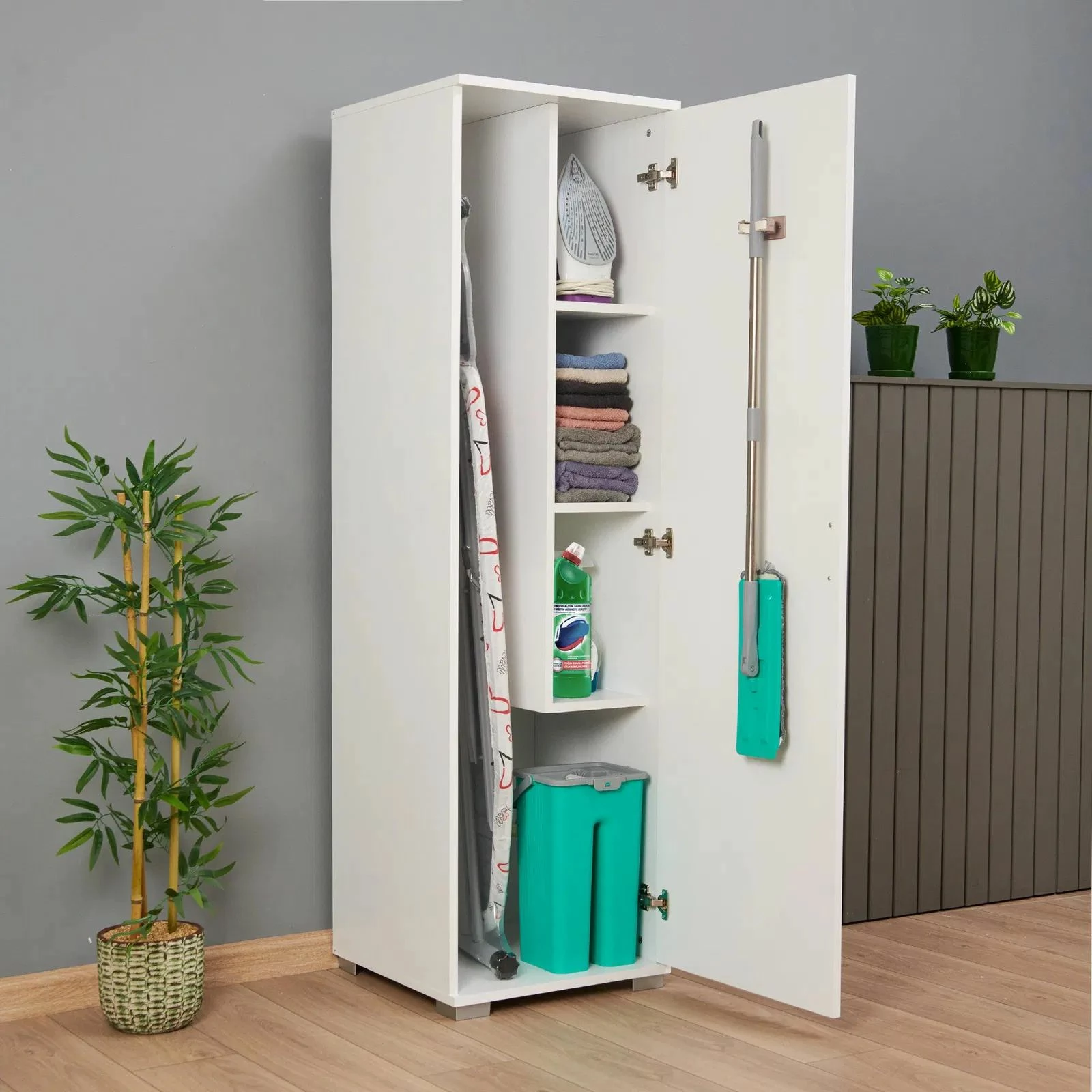 Dollap multifunksional Hanah Home, Tuval 063, i bardhë