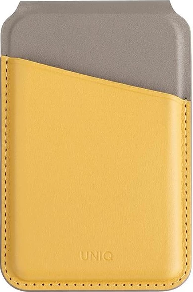 Mbështjellës magnetik për kartela UNIQ Lyden DS, për smartphone, verdhë-gri