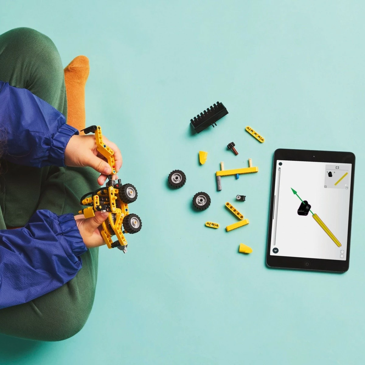 Set LEGO Technic Backhoe Loader 42197, 104 pjesë, plastik, e verdhë