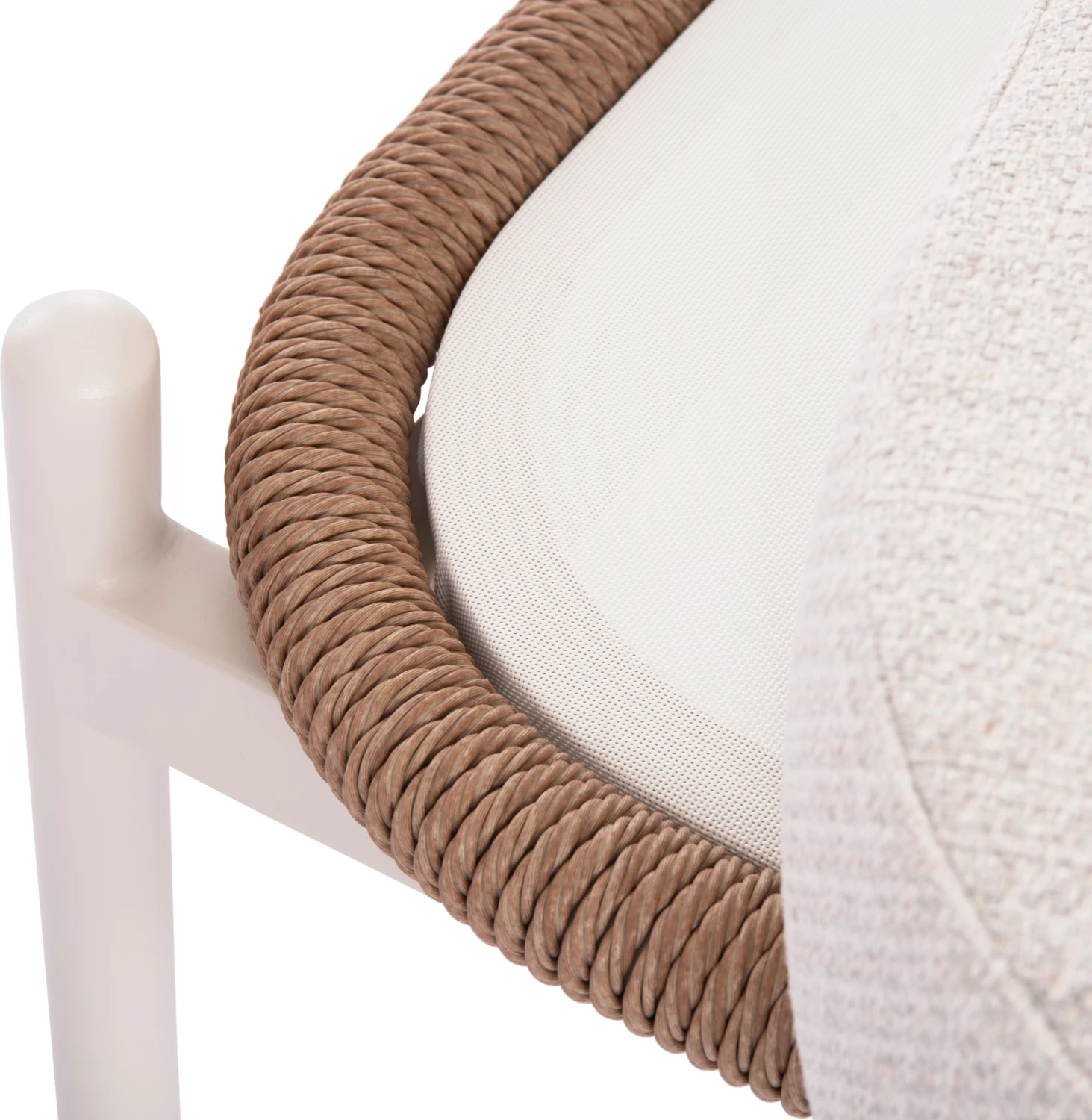 Krevati i jashtëm për dy persona Quantum, alumin, ratan sintetik, ngjyrë bezhë/krem, 162x148x97cm