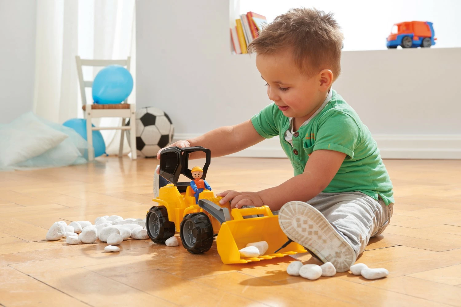 Ngarkues lodër Lena Truxx 37 cm, plastikë, verdhë me figurë