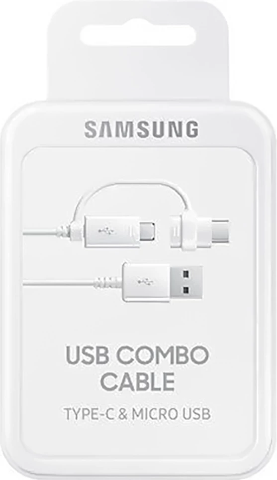Kabllo Samsung Combo EP-DG930DWEGWW 2-në-1, USB-A/micro USB/USB-C, 1.5m, Bardhë