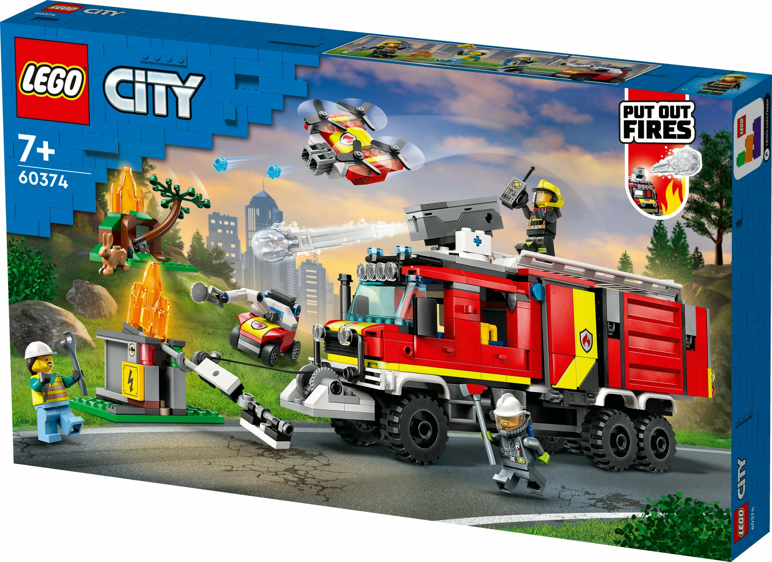 Set ndërtimi LEGO City Fire Command Unit, 502 pjesë, plastikë, shumëngjyrëshe