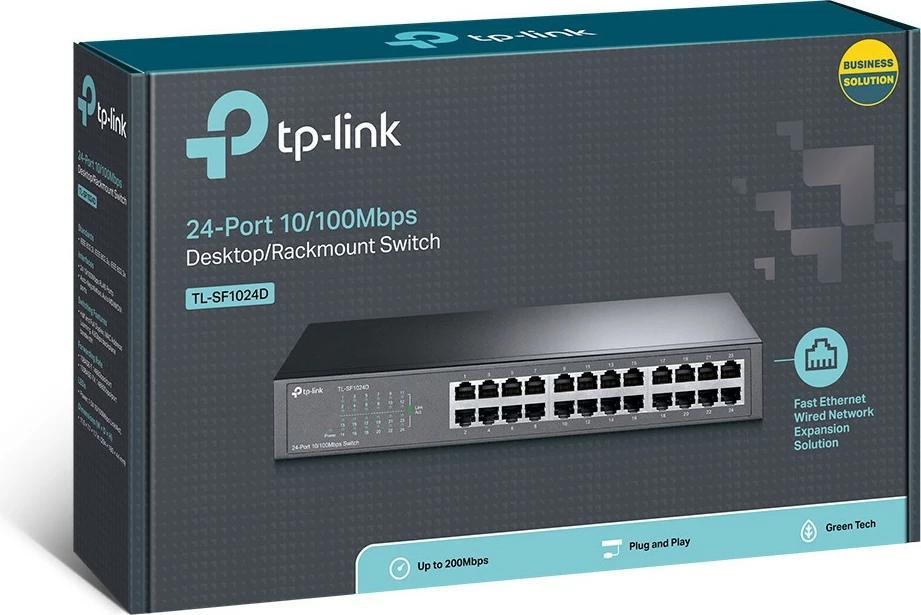 Switch TP-Link TL-SF1024D, 24 porta, Fast Ethernet, rackmount, i zi