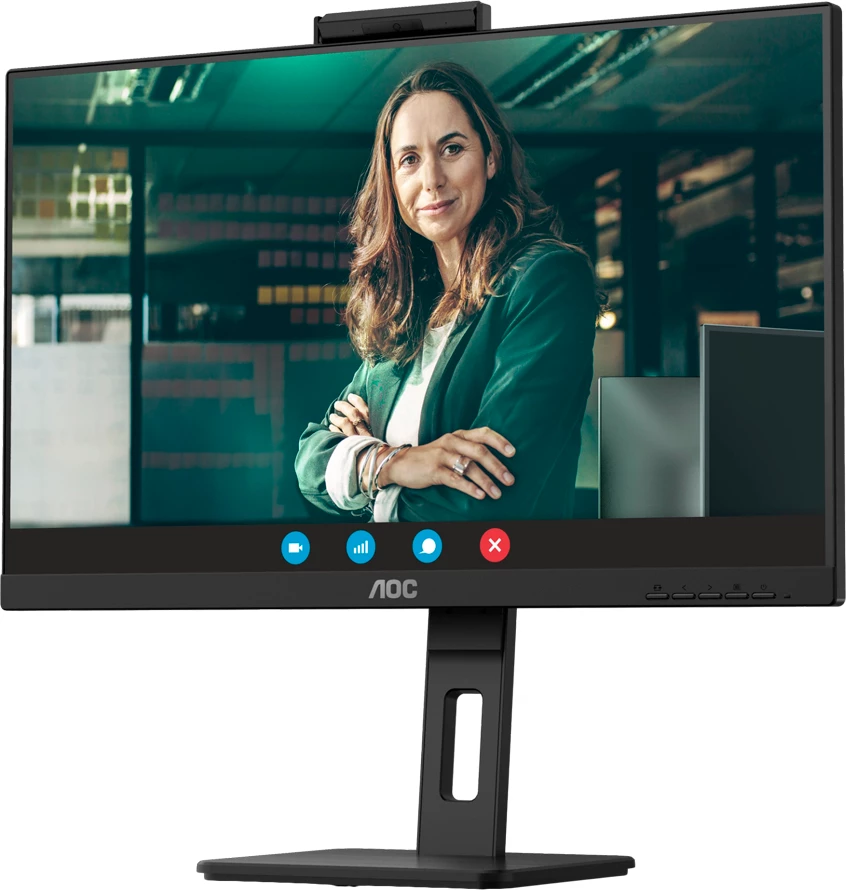 Monitor AOC Q27P3QW 27" QHD IPS 100Hz me webcam 2MP, USB hub, altoparlantë, Full Ergo, i zi